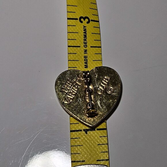 Vtg Heart Brooch Religious Dove “The Variety Club” Pin God's Bright Gold Tone - Picture 5 of 10